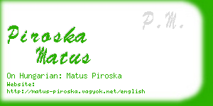 piroska matus business card